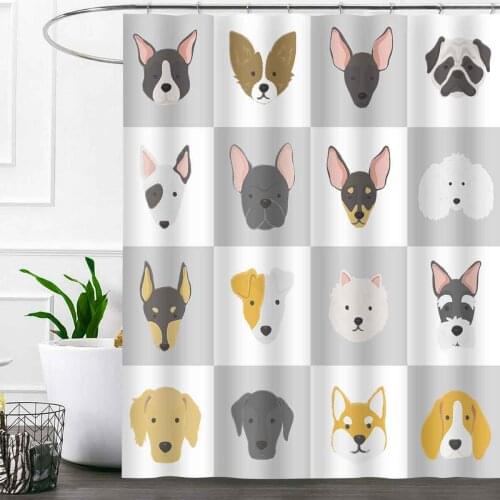 3D printing cartoon shower curtain Animal dog Bath Screens Childrens bathroom shower curtains letter Curtains in the bathroom