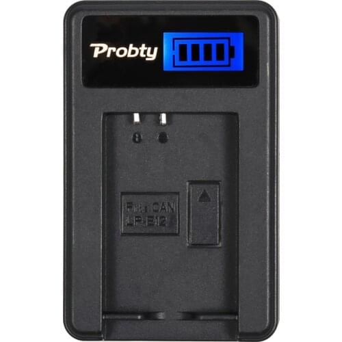 Probty LP-E12 LPE12 LP E12 LCD Battery Charger for Canon LP E12 EOS M M2 100D Kiss X7 Rebel SL1 EOSM EOSM2 EOS100D