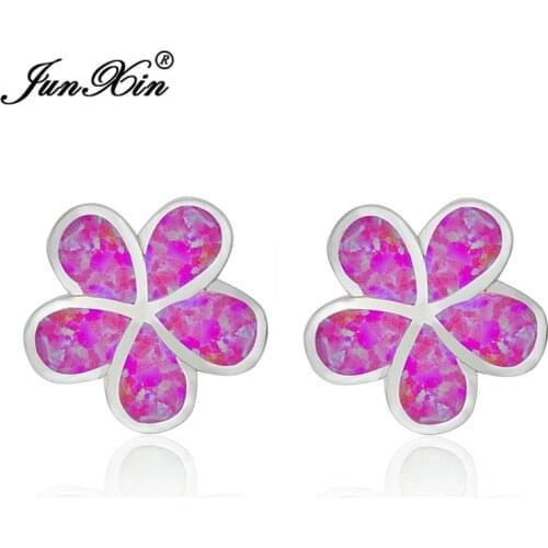Women Stud Earrings Silver Color Filled Fashion Jewelry Flower Design pendientes largos Best Selling Ear0535-01