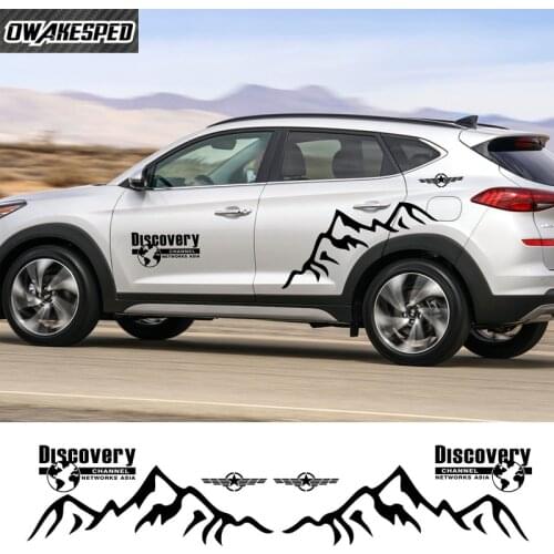 1set Both Side Mountain Sport Styling Car Body Decor Sticker Auto Door Side DIY Vinyl Decals Car Exterior accessories