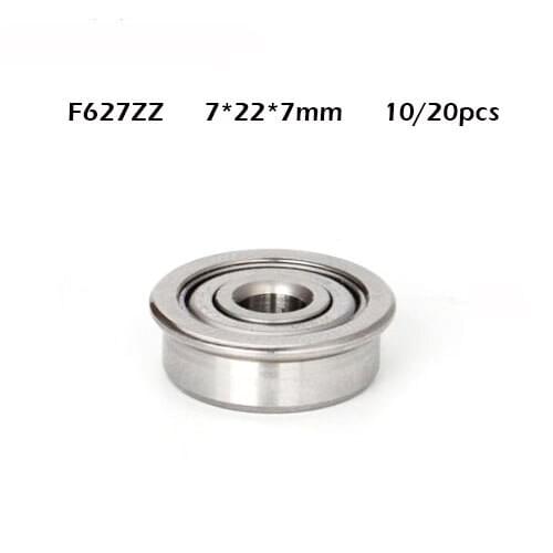 10pcs/20pcs F627ZZ F627Z RF2270HH F627-ZZ 7x22x7 mm Mini flanged deep groove Ball Bearing 7*22*7mm metal shielded