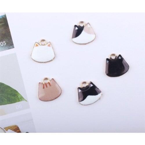 10pcs/lot zinc alloy colorful Japanese cute cat pendant enamel charms DIY accessories of necklace bracelet headdress handmade