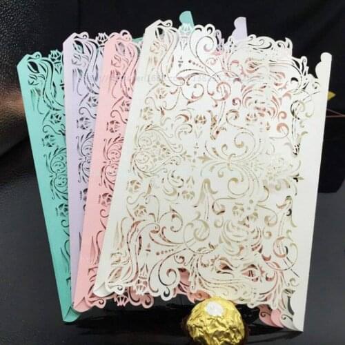 12*18cm 10pcs Sample Laser Cut Luxury Flora Wedding Event & Party Supplies Wedding Invitations Card Elegant Diamond Lace 5z