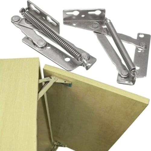 2pcs 80 Degree Metal Sprung Hinges Cabinet Door Lift Up Stay Flap Top Support Door Cupboard Furniture Hardware Door Hinges