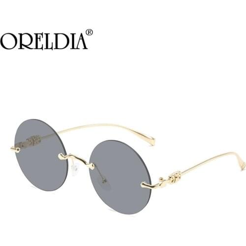 2021 Rimless Round Sunglasses Women Men Fashion Luxury Brand Designer Shades Glasses Ladies Colorful Clear Lenses Eyewear UV400