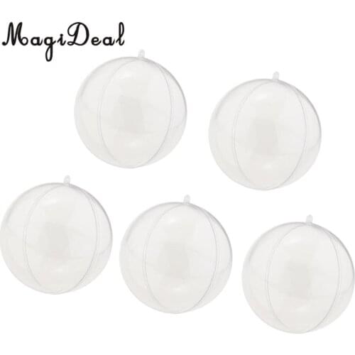 5 Pieces Clear Plastic Ball Candy Box Christmas Bauble Tree Ornament 9cm