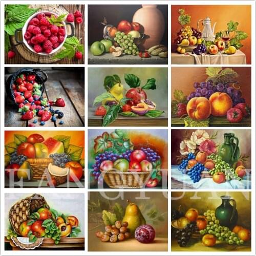 5D DIY Diamond Painting Fruit Diamond Embroidery Landscape Cross Stitch Full Square Round Drill Crafts Art Home Decor Gift