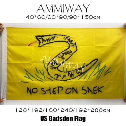 AMMIWAY No Step On Snek Tea Party Rattle Snake US USA Gadsden Flag American United States Gadsden Snake Flags and Banners