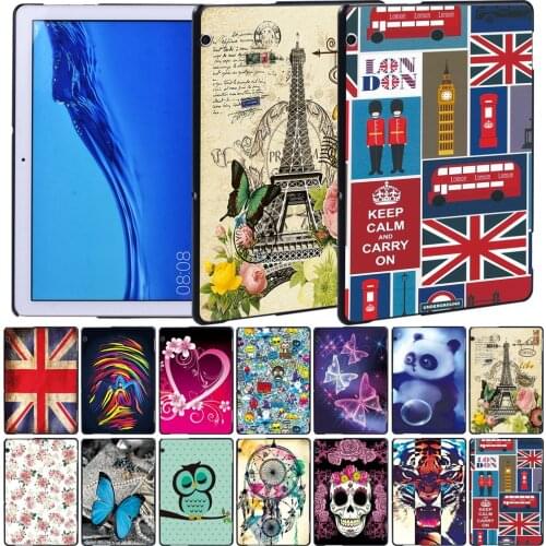 For Huawei MediaPad T5 10 10.1 Inch/MediaPad T3 8.0/T3 10 9.6 Inch -Anti-fall Old Image Slim Tablet Back Cover Case + Stylus