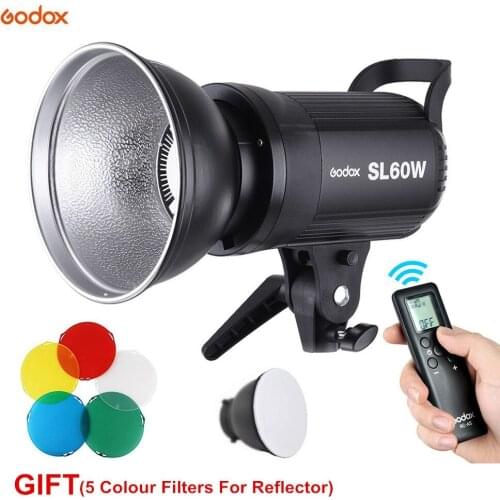 Godox SL60W LED White Version Video Light Bowens Mount Continuous Light With Fiver Color Filters For Studio Video Recording