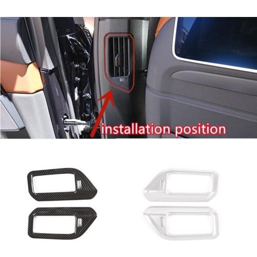 Car Interior Accessory 2pcs Car B Pillar Air Vent Decorator Frame Cover Trim Carbon fiber ABS For BMW X5 G05 X7 G07 2019-2021