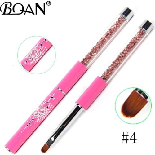 BQAN #4#6 Nail Art Brush Round Head UV Gel Nail Art Tips Extension Transparent Pen Professional Painting Drawing Manicure Tool