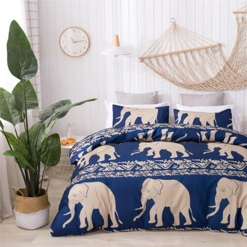 BeddingQutlet Sets Double bed Large 3D Elephant ethnic three-piece quilt cover pillowcase Queen King Size home textiles Hot sale
