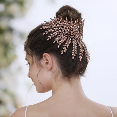 TRiXY H238 Colorful Wedding Tiaras Sparkle Diamonds Bridal Crown Bridal Hair Jewelry Wide Rhinestone Headband Bridal Headpieces