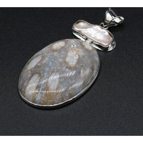 30x50mm Classic Natural Stone Egg-Shaped Shell Pendant Rounded Shape Suitable For DIY Necklace Creative Jewelry Decoration