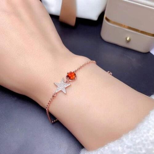 The Best Gift For your mother Garnet Bracelet Natural And Real Garnet Bracelet 925 sterling silver Fine jewelry Garnet Bracelet