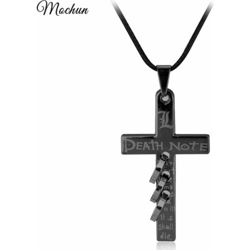MQCHUN Anime Death Note Black Metal Necklace Cross Logo Pendant Cosplay Accessories Jewelry Can Drop-Shipping Direct Manufacture