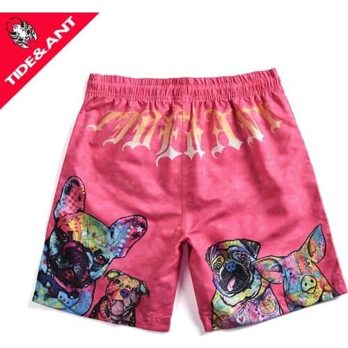 Dog Pig Print Mens Beach Shorts Summer Swimming Trunks Sports Bermuda Surf Boardshorts Drawstring Swimwear Men Short De Bain