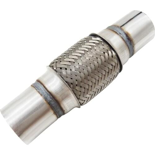 Soft connection of automobile exhaust pipe with welded pipe muffler