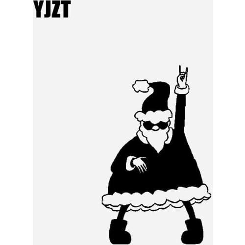 YJZT 11.4CM*18.5CM Christmas Idea Car Sticker Dancing Santa Claus Vinyl Decal Black/Silver C23-0118
