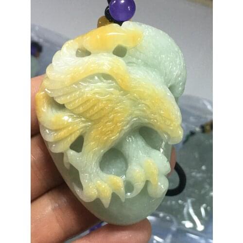 Natural Myanmar jade A HandCarved bird jade pendant jade necklace pendants jewelry jade necklaces woman
