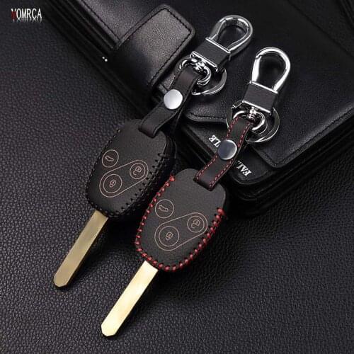 Latest high quality 100% leather car key case remote control For Honda CR-V Pilot for Honda Accord Civic 3 buttons protect shell