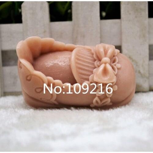 New Product!!1pcs Baby Shoe (zx255) Food Grade Silicone Handmade Soap Mold Crafts DIY Mould