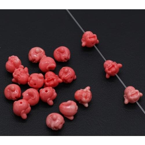 Wholesale Natural Coral Beads Simple Buddha head Vertical Perforation Spacer Bead for Jewelry Making Bracelet Necklace Crafts