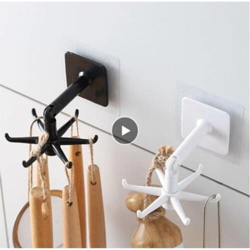Punch-free 360° Rotated Portable Oversized Weighing Hook Kitchen Utensils Waterproof Non-marking Stickers Hanger Bathroom Rack