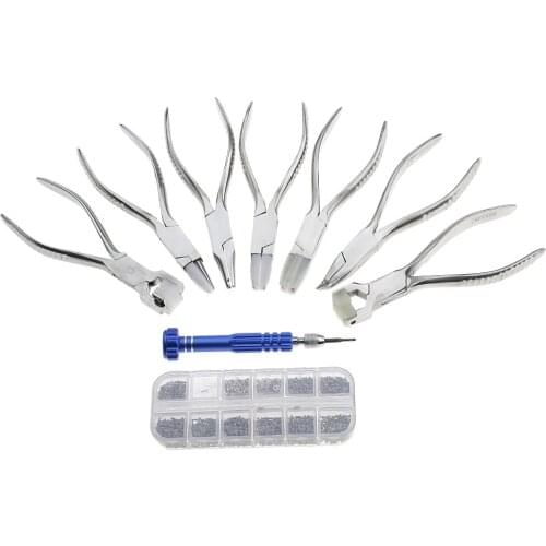 Adjusting Eyeglasses Eye Glasses Nose Pads Arm Pliers Spectacle Assembling Tools Hand Repair Tool with Pouch