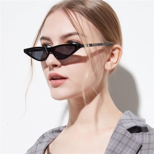 Vintage Black Sunglasses Women Cat Eye Sun Glasses For Women Color Lens Mirror Lady Sunglass Female Fashion Brand Design Oculos