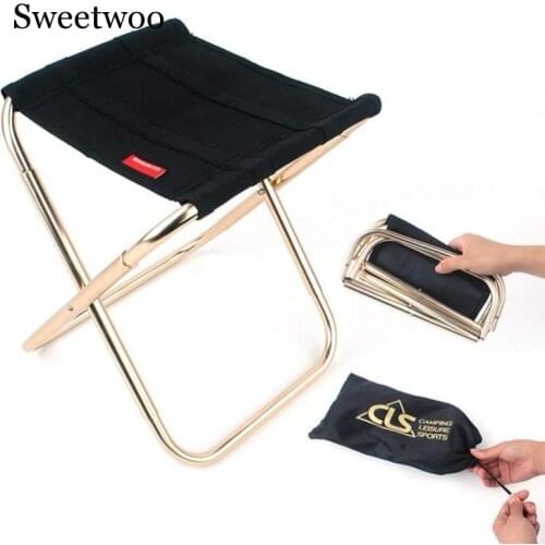 Outdoor Folding Chair 7075 Aluminum Alloy Fishing Camping Chair Barbecue Stool Folding Stool Portable Travel Train Chair