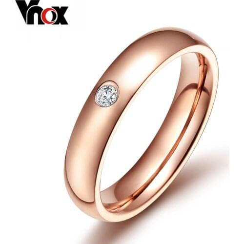 Vnox 5mm Stainless Steel Simple Riings for Women 4 Color US size 5 6 7 8 9