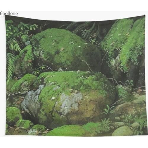 Green Studio Ghibli Anime Landscape Wall Tapestry Cover Beach Towel Throw Blanket Picnic Yoga Mat Home Decoration