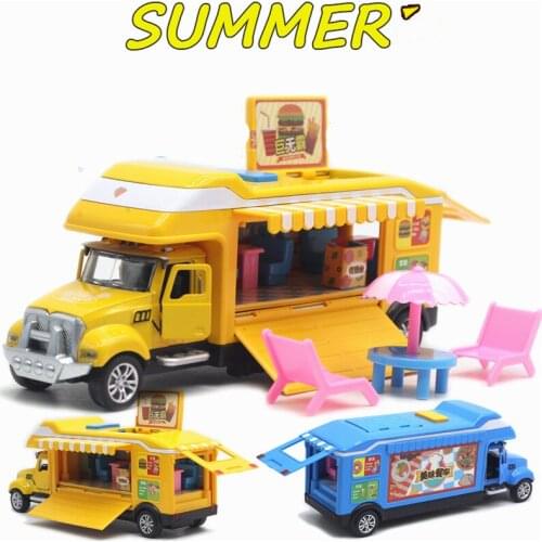 1:28 alloy mobile deformed dining car model,new fast food truck toy,lighting and sound design,free shipping