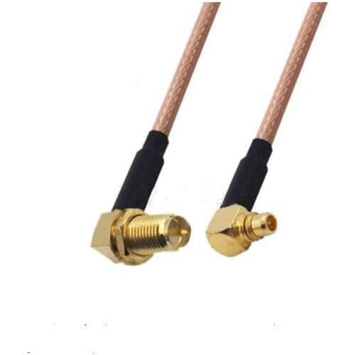 1pcs RP-SMA Female to MMCX Male Right Angle Connector Pigtail Jumper RG316 Cable 50 ohm