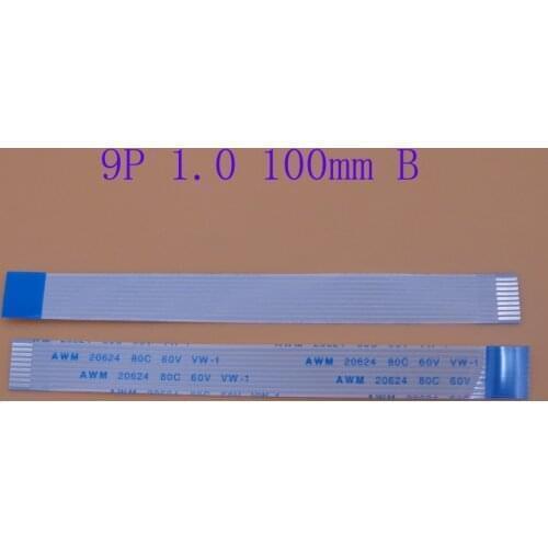 10-100pcs 9pin FFC FPC flat flexible cable 1.0mm pitch 9-pin B-type reverse length 100mm ribbon flexible cable