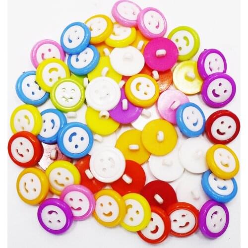 10PCs 30PCs 50PCs Mixed Colors 20mm Smile Happy Face Plastic Buttons Sewing Scrapbooking Decor Handmade children Diy Button