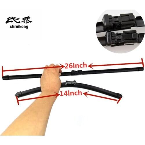 2pcs/lot SG-002 Wiper blades for 2012-2016 OPEL Mokka 26"+14" fit push button type wiper arms only car accessories