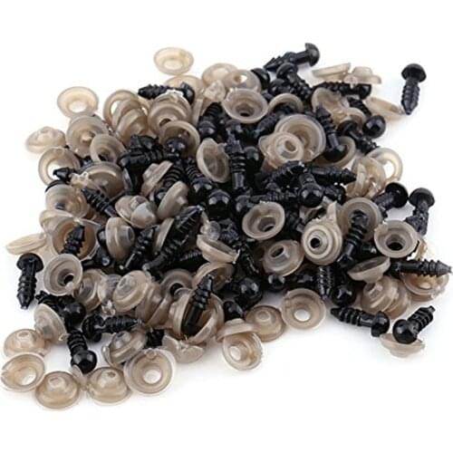 20 Pcs 6mm - 12mm Black Plastic Doll Eyes Safety Eyes for Toys Stuffed Toys Animal Puppet Dolls Craft Eyes for Toy 8 9 10mm