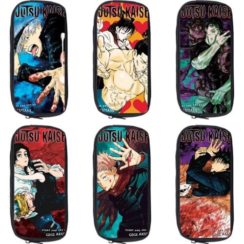 3D Japan Anime Jujutsu Kaisen Pencil Case Makeup Yuji Itadori Women Cosmetic Bag Zipper Storage School Supplies Kawaii Pen Bag