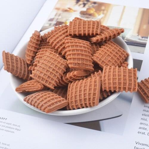 50pcs/lot Imitation Resin Chocolate Biscuit Cabochon Food Beads For Art Supply Mobile Decoration Charm Craft