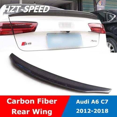 A6 C7 Carbon Fiber Rear Trunk Boot Lip Wing Spoiler For Audi A6 C7 Modify 2012-2018