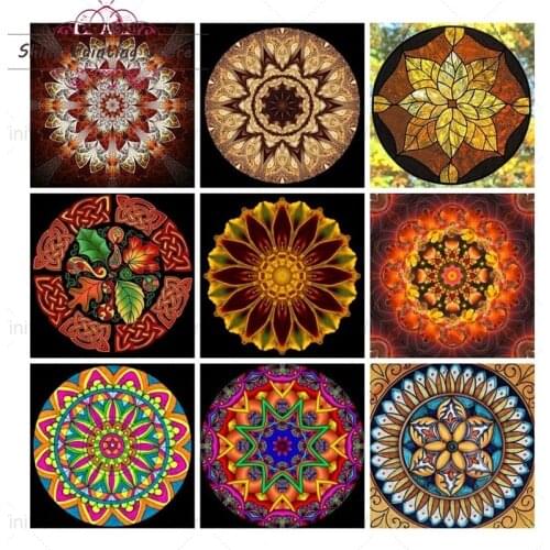 DIY Diamond Painting Mandala Flower Modern Abstract Pattern Art Painting Full Square Round Diamond Cross Stitch Kit Handicrafts