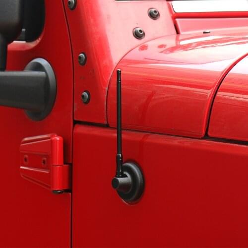 HANGUP 3 Color 17CM Metal Car Exterior Auto FM AM Radio Signal Metal Antenna Decoration For Jeep Wrangler JK Car Styling