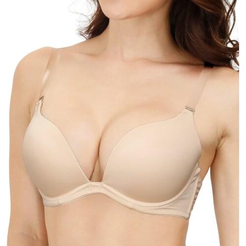 2021 Women Intimates Adjusted Convertible Push Up Bras Underwire Sexy Lingerie Deep V 65 70 75 80 85 90 95 100 A B C D E