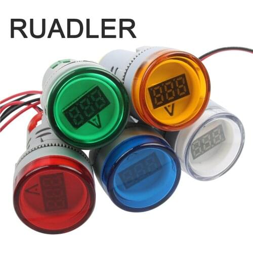 Digital Display Voltmeter 22 MM Lights Tester Tools AC 60V-450V Indicator New 2019 Voltmeter tester ammeter