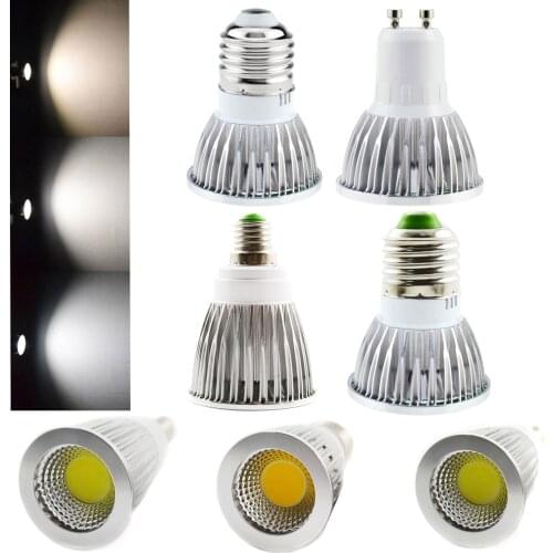 COB led spotlight 9W 12W 15W led lights E27 E14 GU10 220V MR16 12V Cob led bulb Warm White Cold White Lampada Led Lamp 110V