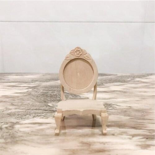 G05-X5230 children gift Toy 1:12 Dollhouse mini ob11 Miniature rement wooden DIY Single European small chair 1pcs