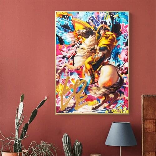 Famous Painting Napoleon Crossing The Alps Oil Paintings Print on Canvas Wall Art Posters and Prints Picture for Home Decoration